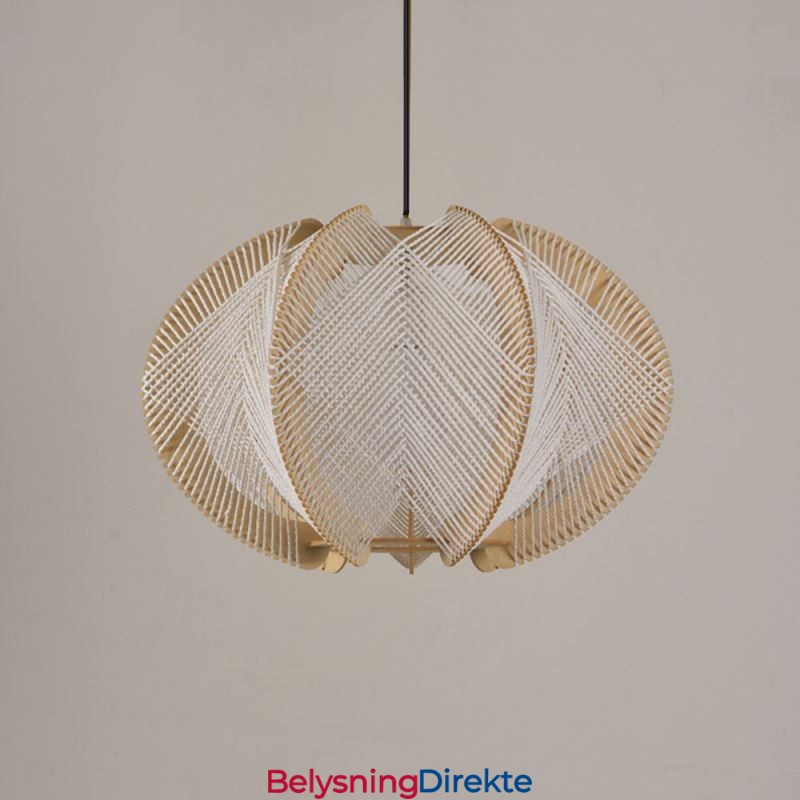 Nordisk Pendellampe I Retrostil I Wabi Sabi-Stil, Håndlaget Taklampe I Heltre