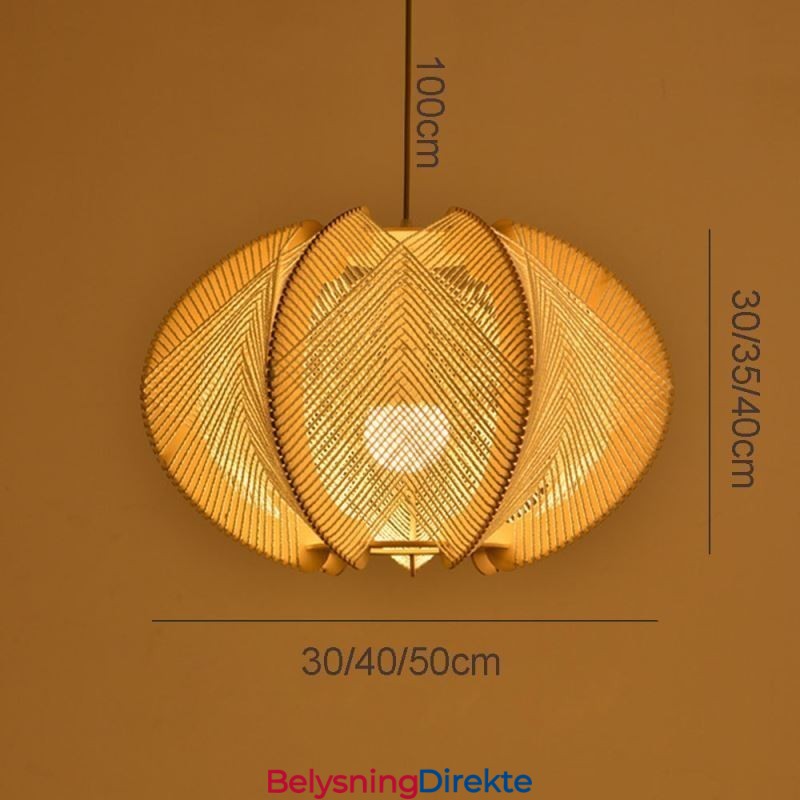 Nordisk Pendellampe I Retrostil I Wabi Sabi-Stil, Håndlaget Taklampe I Heltre