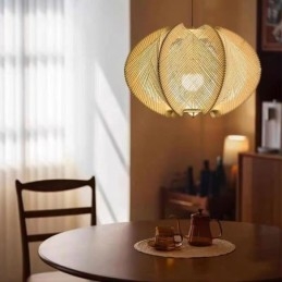 Nordisk Pendellampe I Retrostil I Wabi Sabi-Stil, Håndlaget Taklampe I Heltre