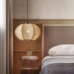 Nordisk Pendellampe I Retrostil I Wabi Sabi-Stil, Håndlaget Taklampe I Heltre