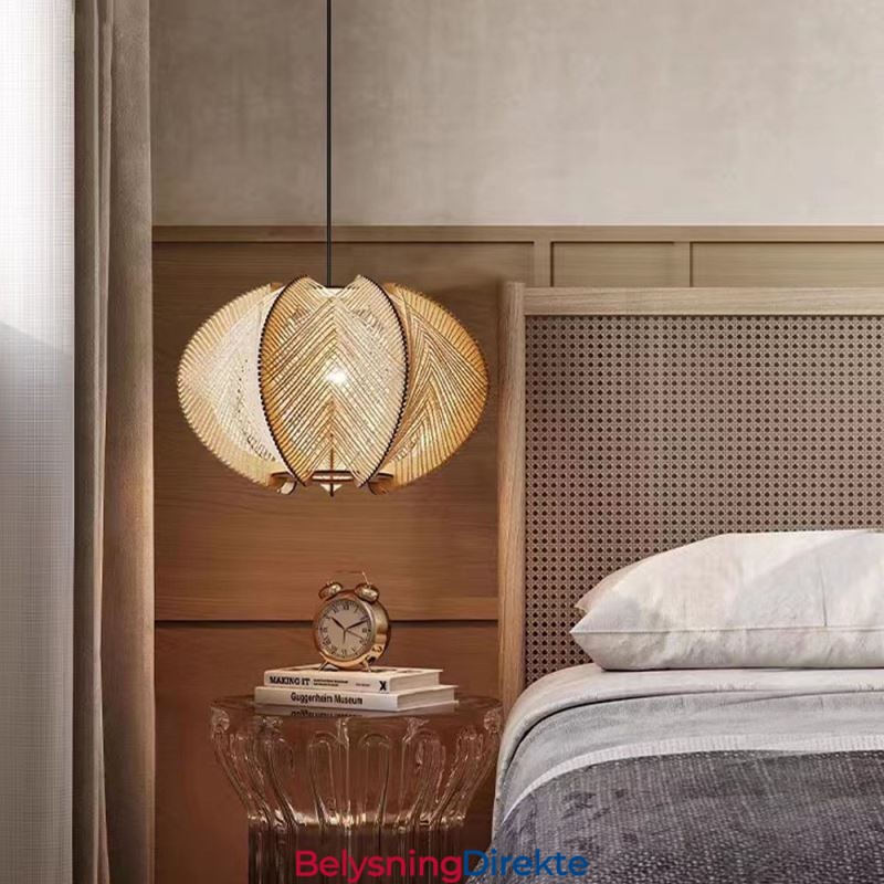 Nordisk Pendellampe I Retrostil I Wabi Sabi-Stil, Håndlaget Taklampe I Heltre