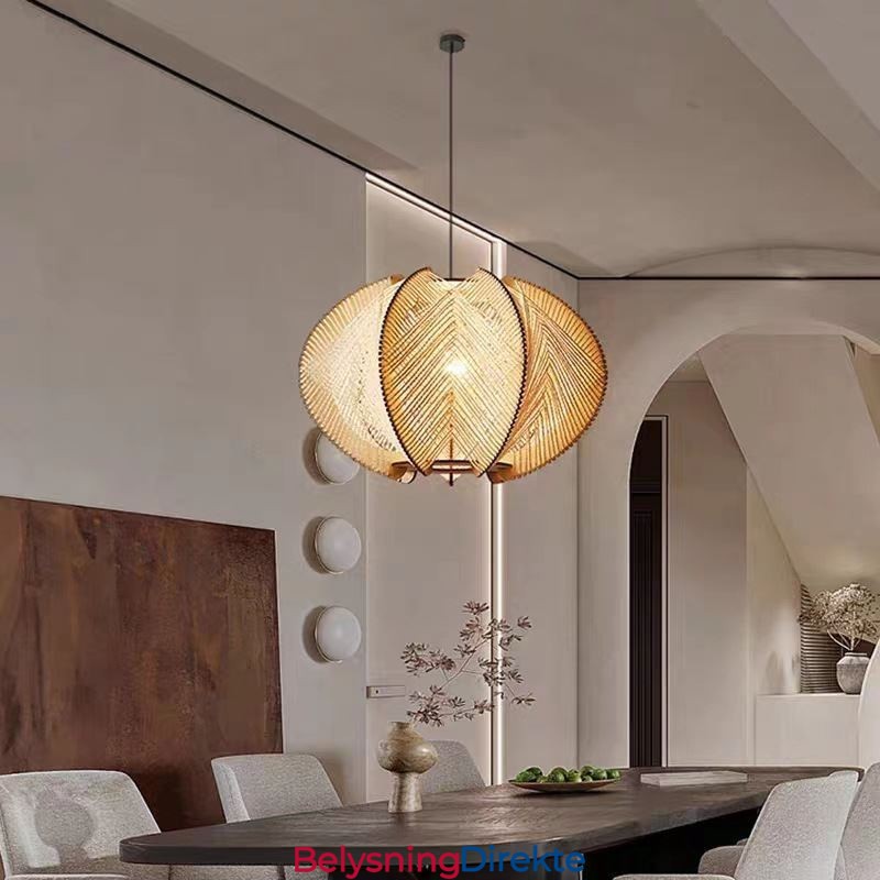 Nordisk Pendellampe I Retrostil I Wabi Sabi-Stil, Håndlaget Taklampe I Heltre