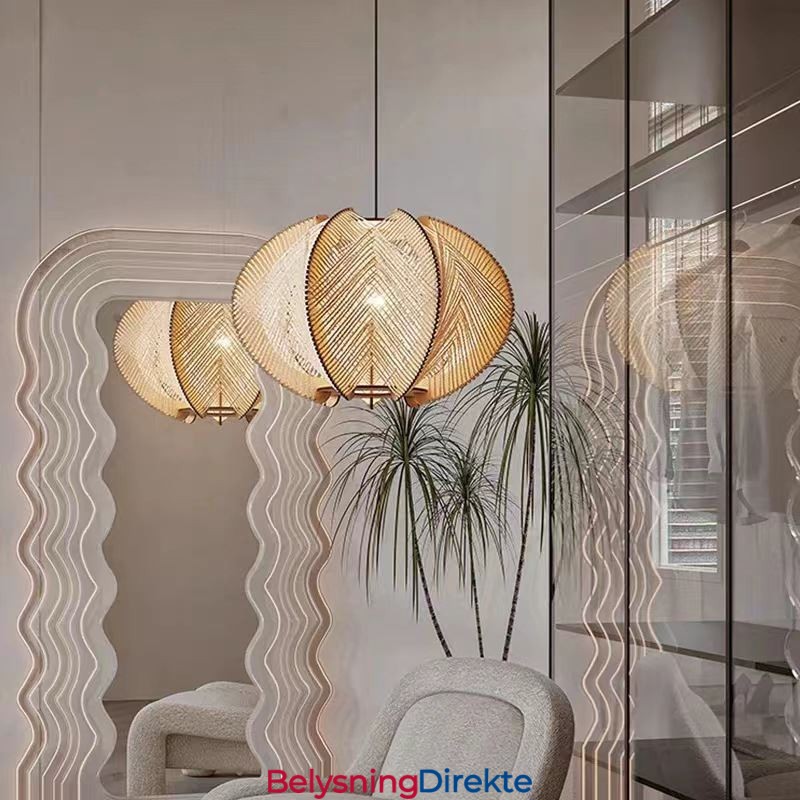 Nordisk Pendellampe I Retrostil I Wabi Sabi-Stil, Håndlaget Taklampe I Heltre