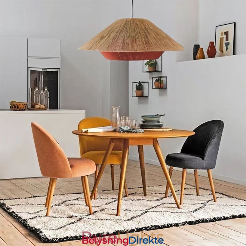 Håndvevd Taklampe I Hamptau