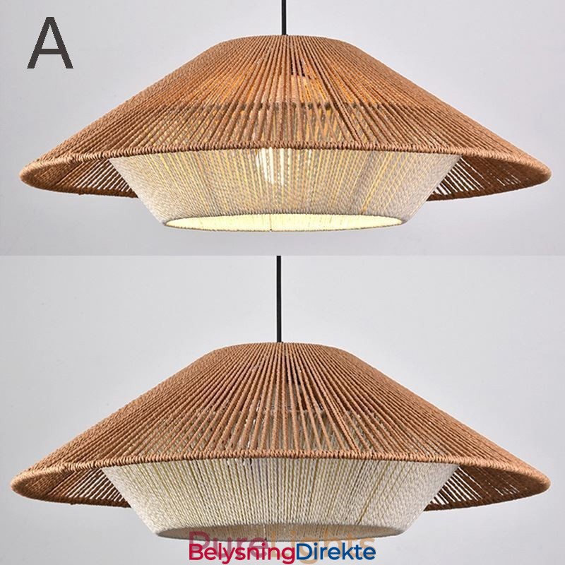 Håndvevd Taklampe I Hamptau