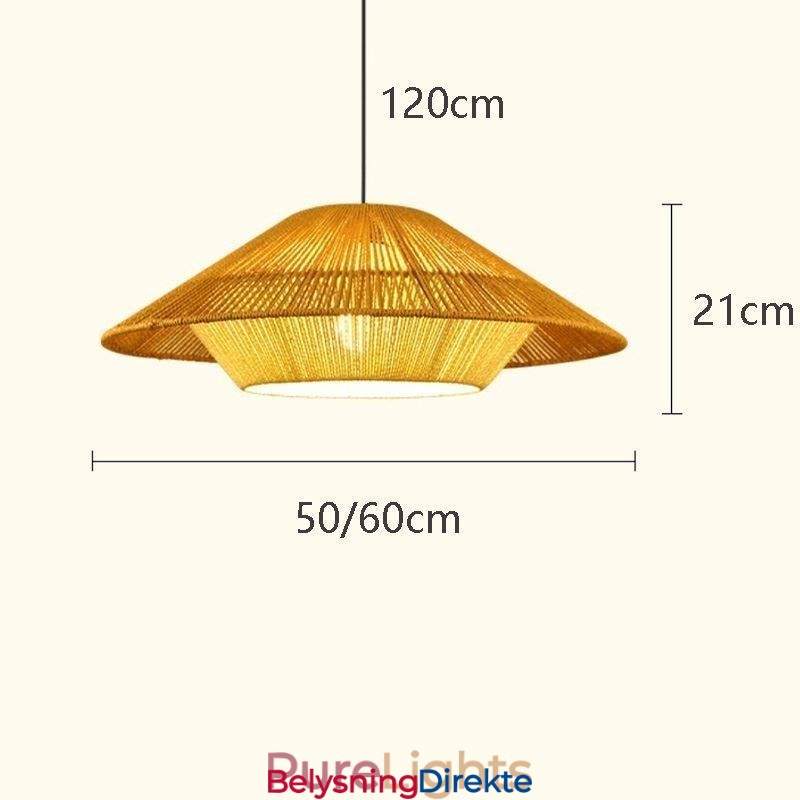 Håndvevd Taklampe I Hamptau