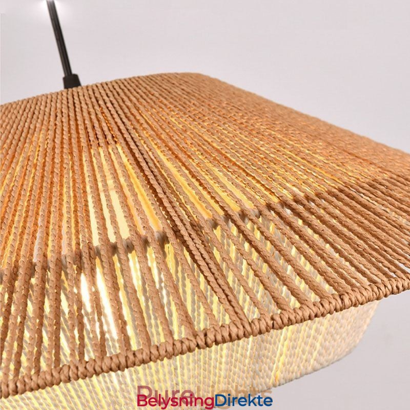 Håndvevd Taklampe I Hamptau