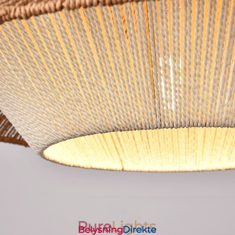 Håndvevd Taklampe I Hamptau