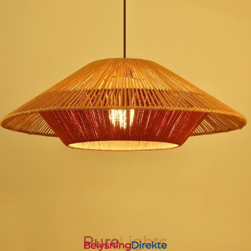 Håndvevd Taklampe I Hamptau