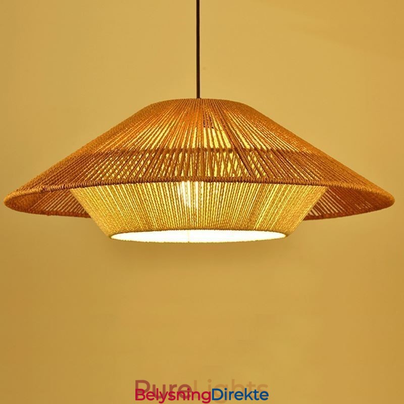 Håndvevd Taklampe I Hamptau