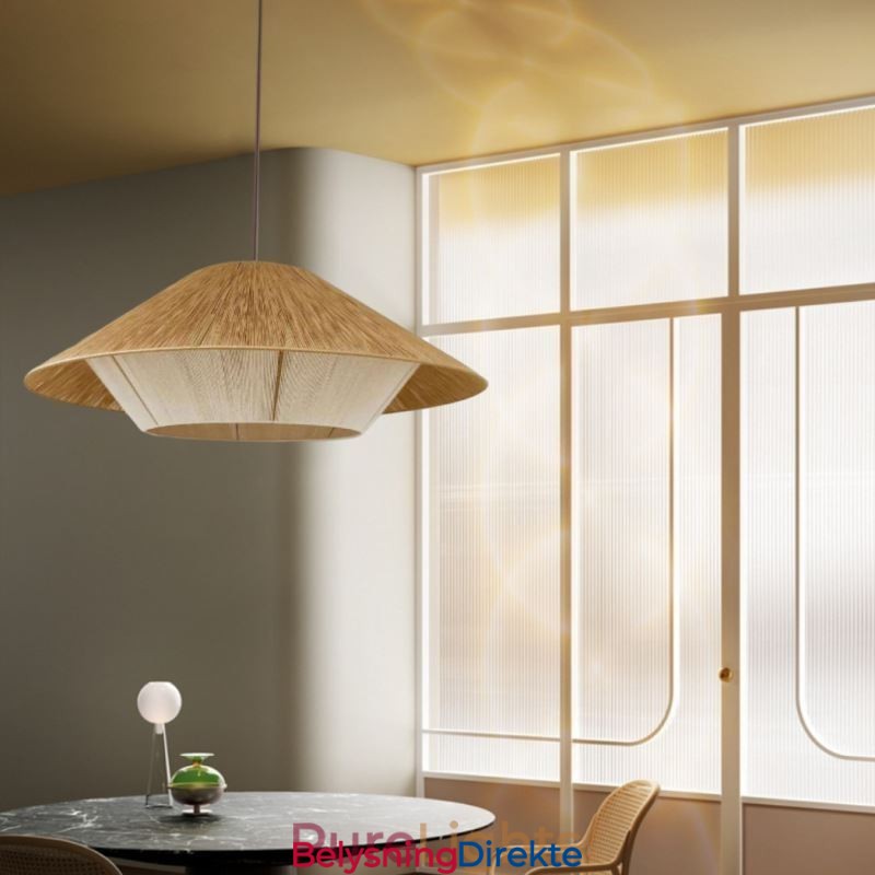 Håndvevd Taklampe I Hamptau