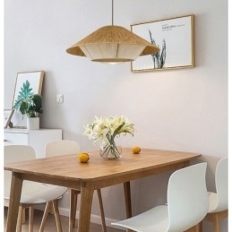 Håndvevd Taklampe I Hamptau