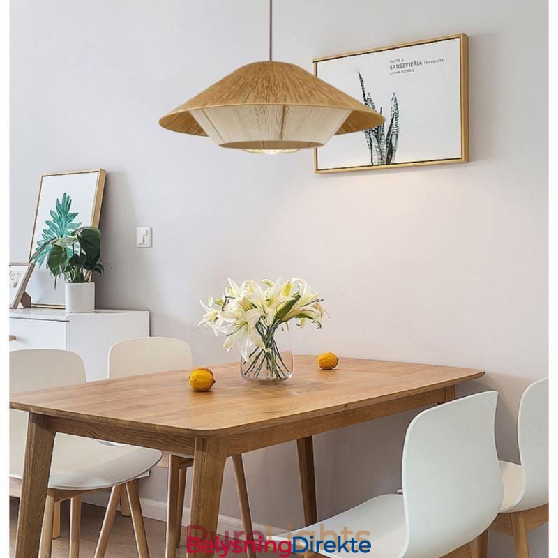 Håndvevd Taklampe I Hamptau