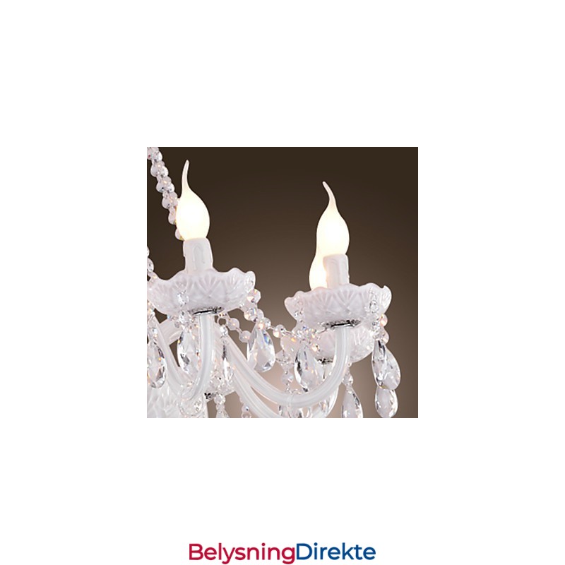 Lysekrone Hvit Krystall Moderne Livsstil 8 Lys