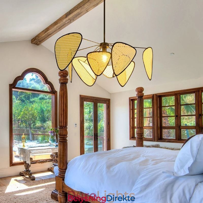 Naturlig, Enkel Håndvevd Taklampe Med Pendellampe