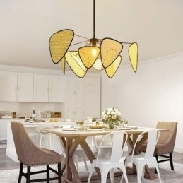 Naturlig, Enkel Håndvevd Taklampe Med Pendellampe