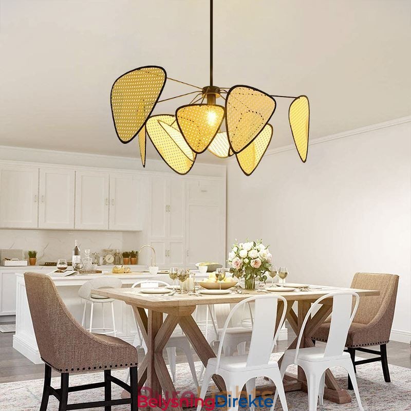 Naturlig, Enkel Håndvevd Taklampe Med Pendellampe