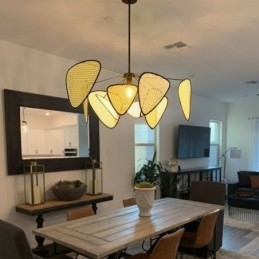 Naturlig, Enkel Håndvevd Taklampe Med Pendellampe