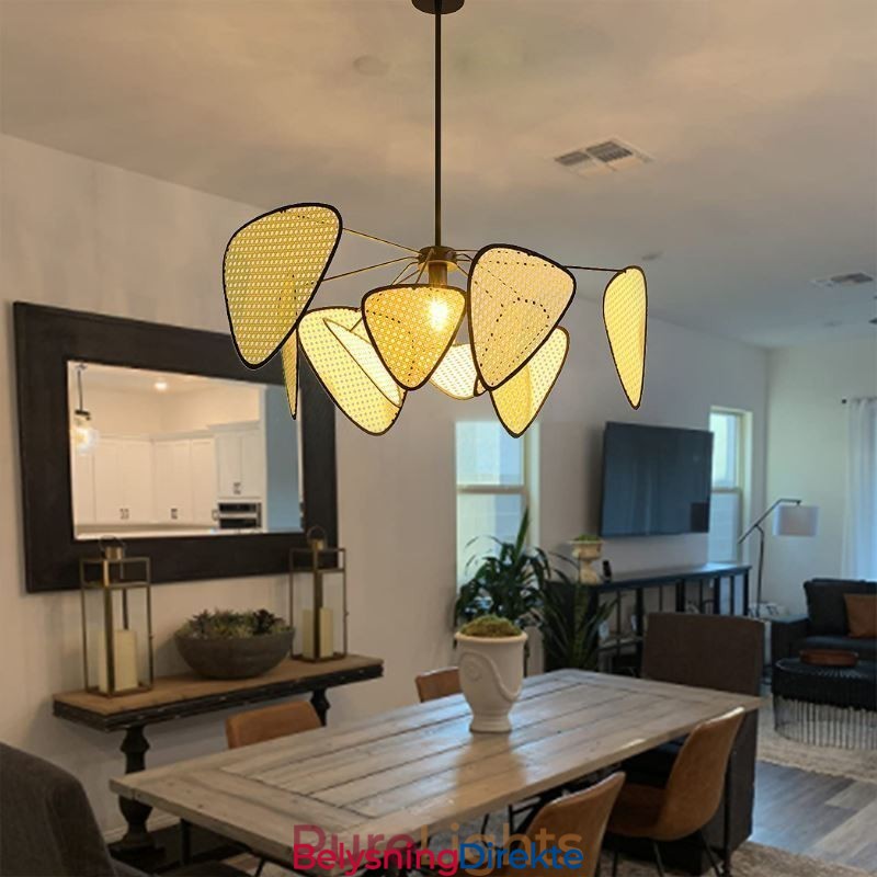 Naturlig, Enkel Håndvevd Taklampe Med Pendellampe