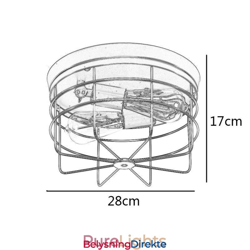Industriell Metallburtaklampe Rustikk Innfelt Lampearmatur
