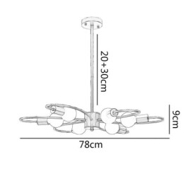Rustikk Lysekrone Med 6 Lys, Klassisk Taklampe Med Kronblader