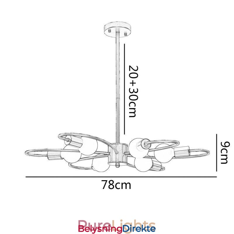 Rustikk Lysekrone Med 6 Lys, Klassisk Taklampe Med Kronblader
