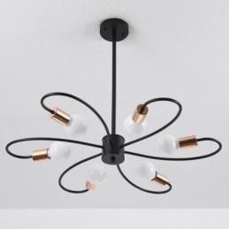 Rustikk Lysekrone Med 6 Lys, Klassisk Taklampe Med Kronblader