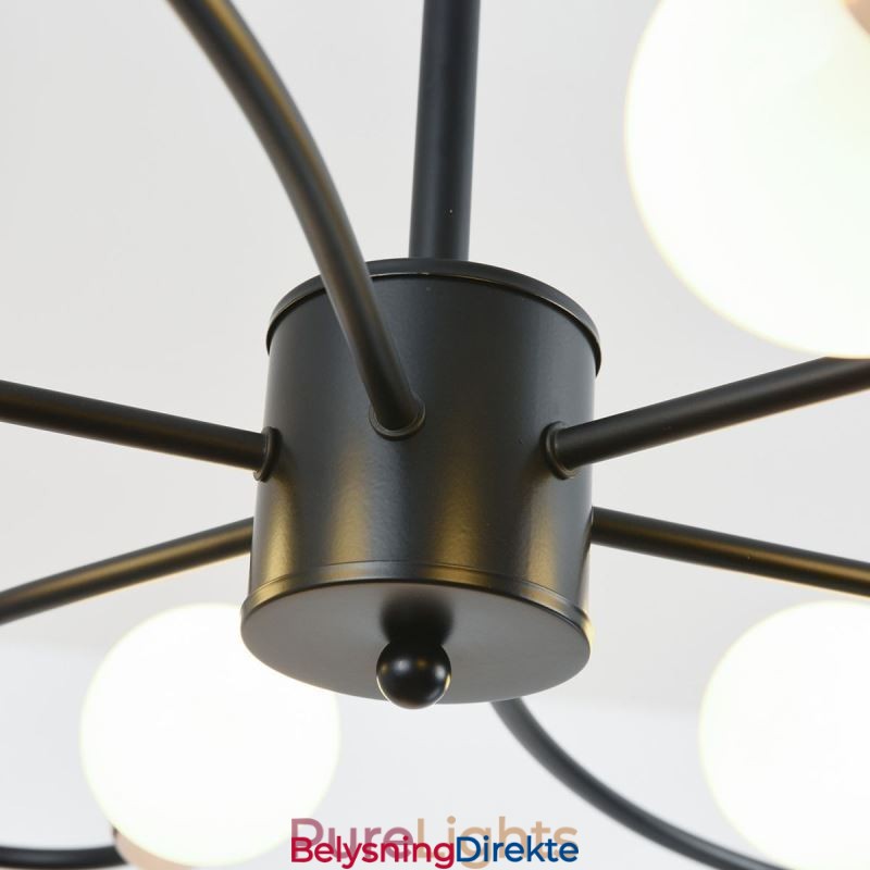 Rustikk Lysekrone Med 6 Lys, Klassisk Taklampe Med Kronblader