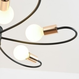 Rustikk Lysekrone Med 6 Lys, Klassisk Taklampe Med Kronblader