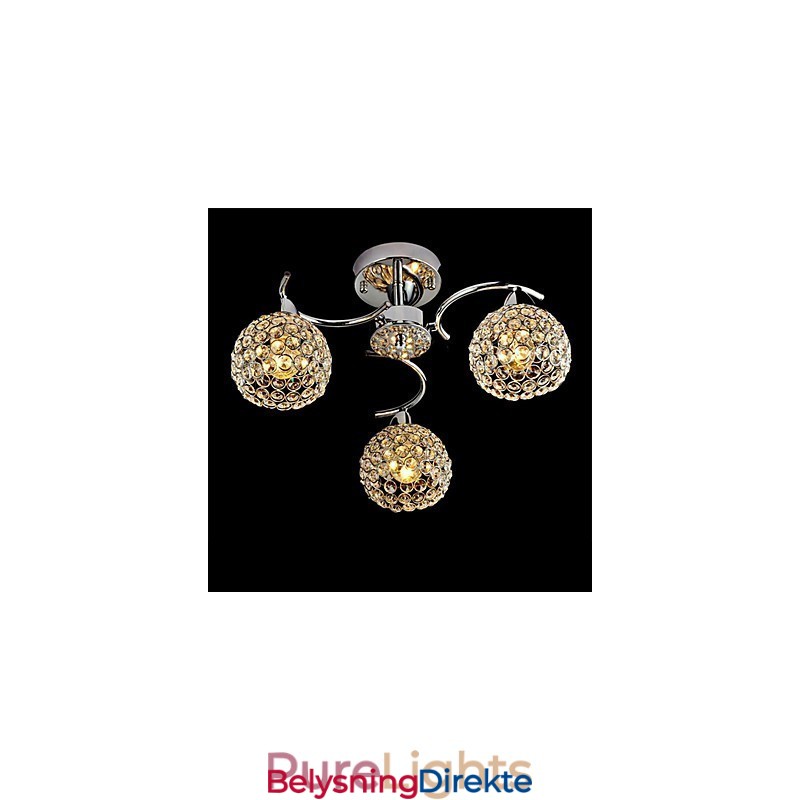 Moderne Samtids Krystall Galvanisert Metall Pendellampe Innfelt Montering