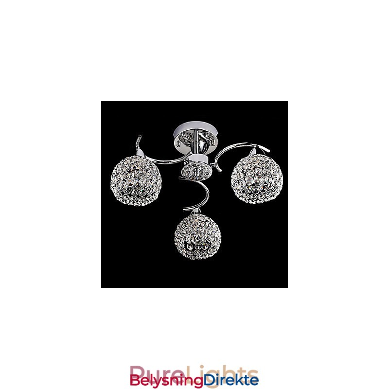 Moderne Samtids Krystall Galvanisert Metall Pendellampe Innfelt Montering