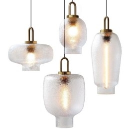 Moderne Minimalistisk Smijerns Taklampe I Frostet Glass