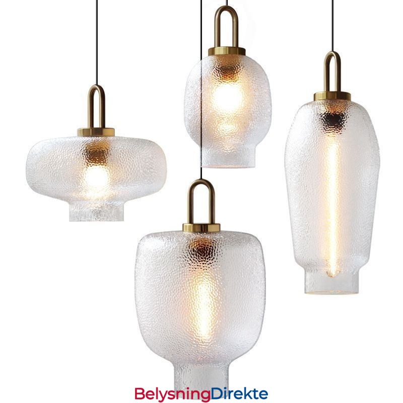 Moderne Minimalistisk Smijerns Taklampe I Frostet Glass