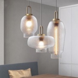 Moderne Minimalistisk Smijerns Taklampe I Frostet Glass
