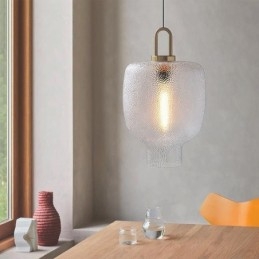 Moderne Minimalistisk Smijerns Taklampe I Frostet Glass