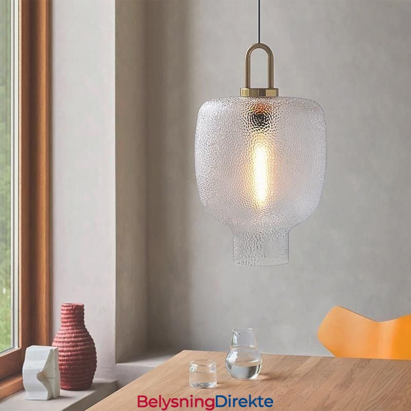 Moderne Minimalistisk Smijerns Taklampe I Frostet Glass