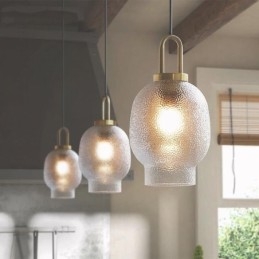 Moderne Minimalistisk Smijerns Taklampe I Frostet Glass