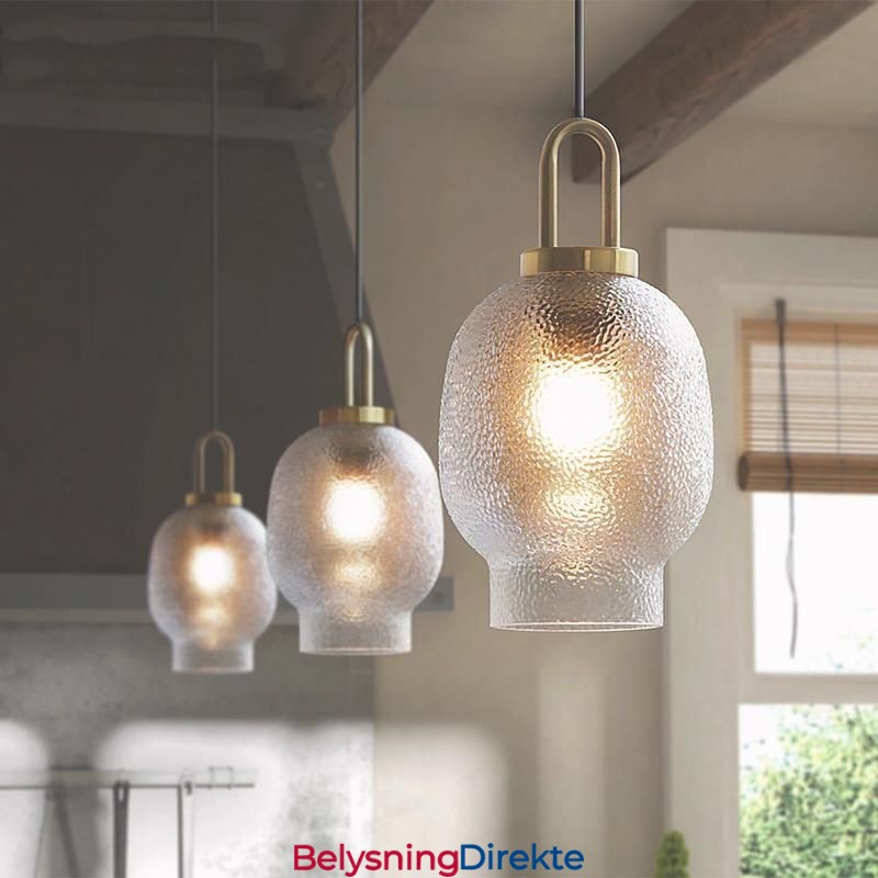 Moderne Minimalistisk Smijerns Taklampe I Frostet Glass