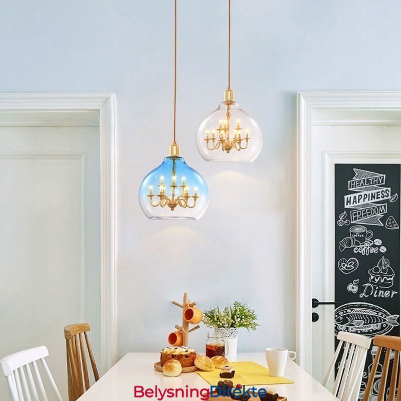 Glass Pendellampe Moderne Minimalistisk Smijerns Taklampe Med 9 Lys
