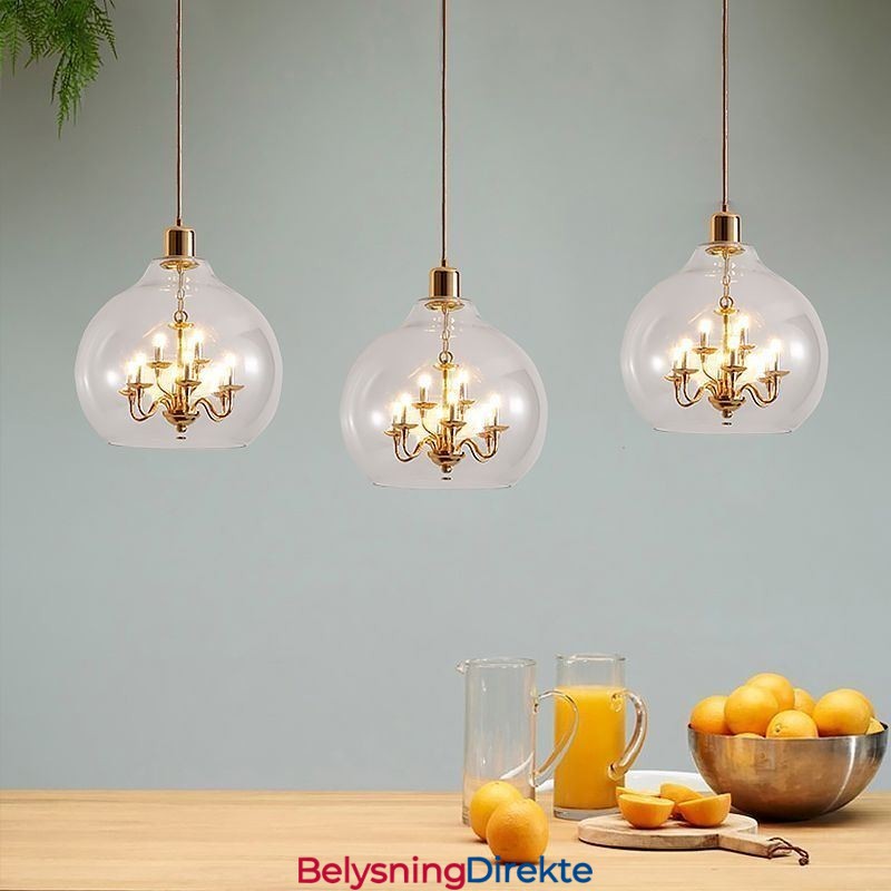 Glass Pendellampe Moderne Minimalistisk Smijerns Taklampe Med 9 Lys