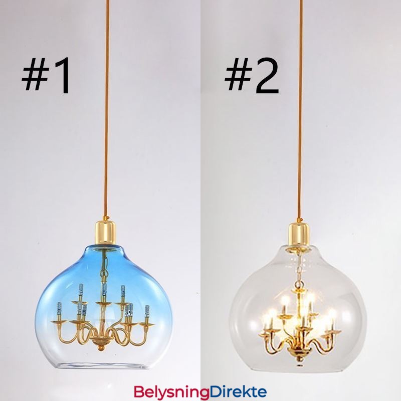 Glass Pendellampe Moderne Minimalistisk Smijerns Taklampe Med 9 Lys