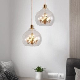 Glass Pendellampe Moderne Minimalistisk Smijerns Taklampe Med 9 Lys