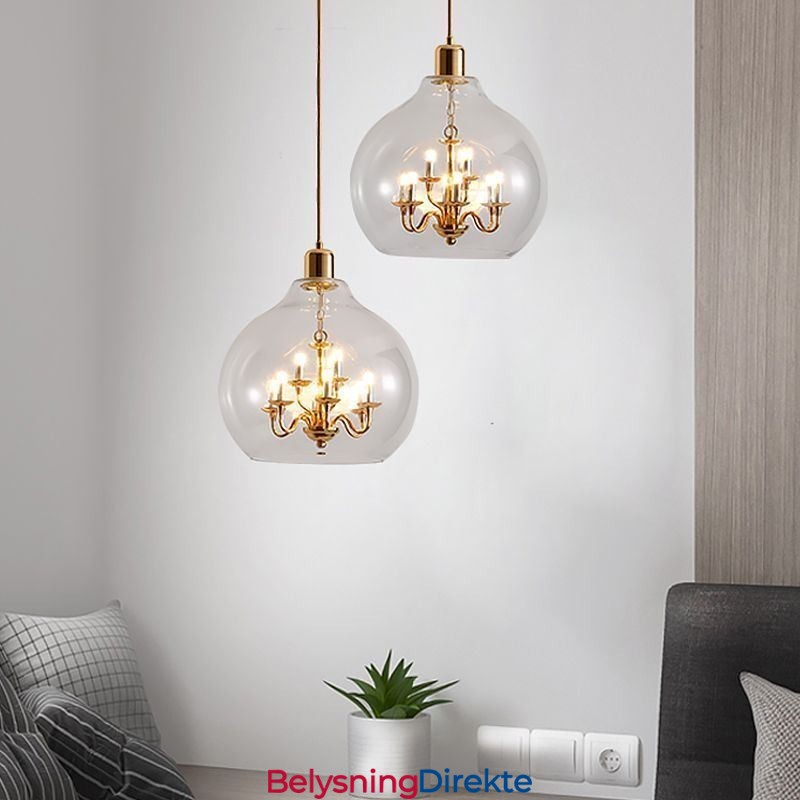 Glass Pendellampe Moderne Minimalistisk Smijerns Taklampe Med 9 Lys