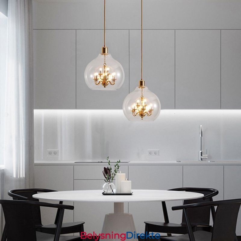 Glass Pendellampe Moderne Minimalistisk Smijerns Taklampe Med 9 Lys