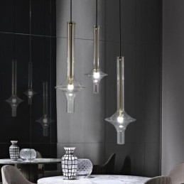 Glassrørs Pendellampe Moderne Minimalistisk Smijerns Taklampe