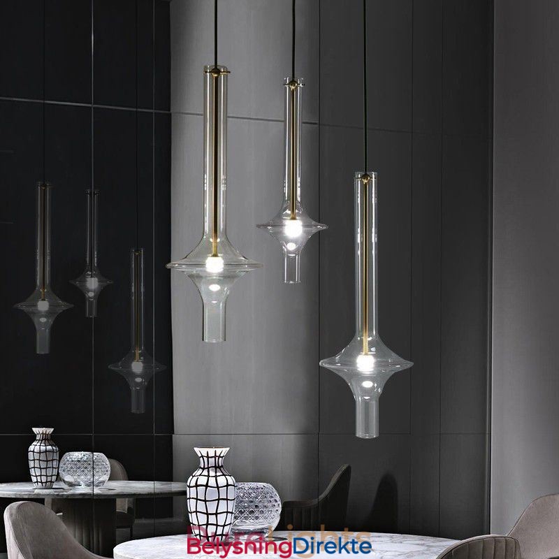 Glassrørs Pendellampe Moderne Minimalistisk Smijerns Taklampe