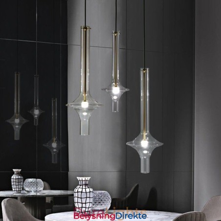 Glassrørs Pendellampe Moderne Minimalistisk Smijerns Taklampe