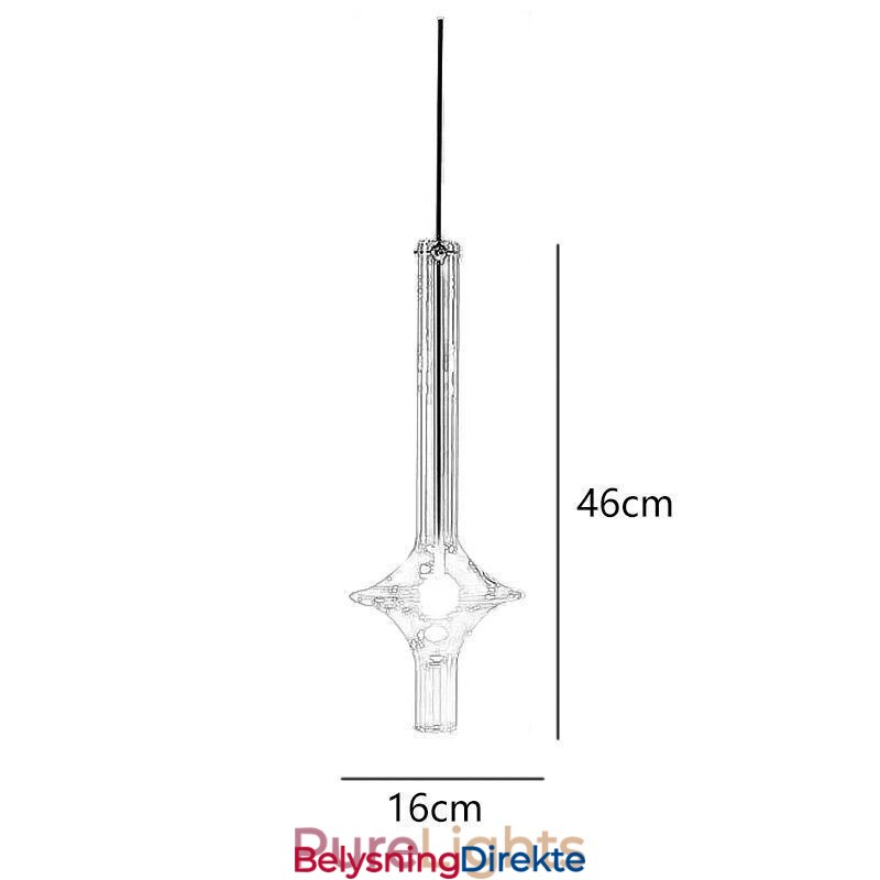 Glassrørs Pendellampe Moderne Minimalistisk Smijerns Taklampe