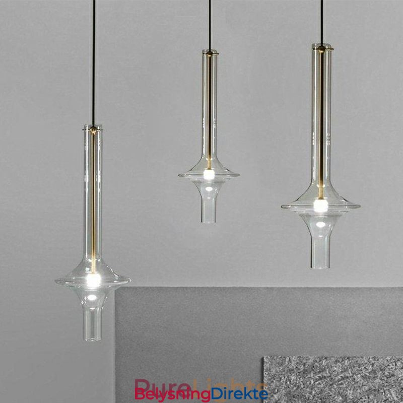 Glassrørs Pendellampe Moderne Minimalistisk Smijerns Taklampe