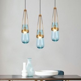 Vanndråpe Glass Pendellampe Moderne Minimalistisk Smijern Liten Taklampe